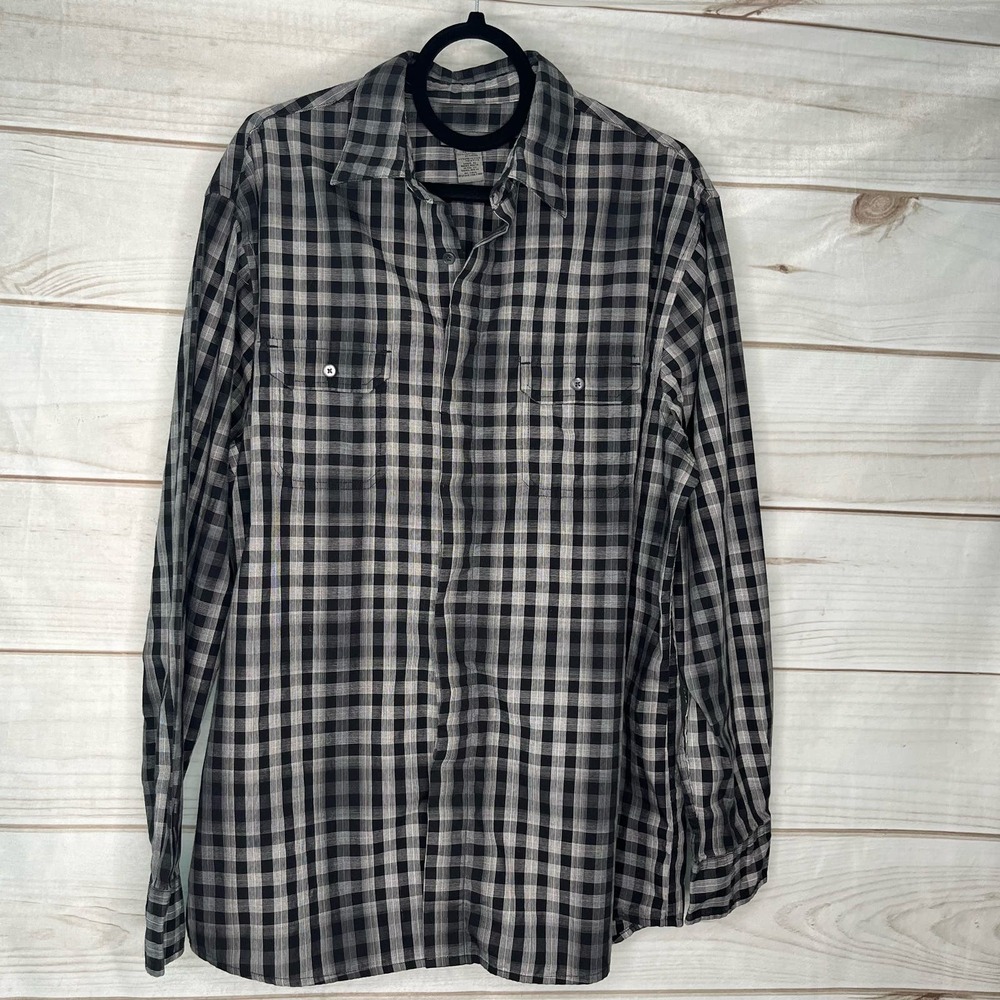 B9 Spring&Mercer Button down collared plaid Shirt XL